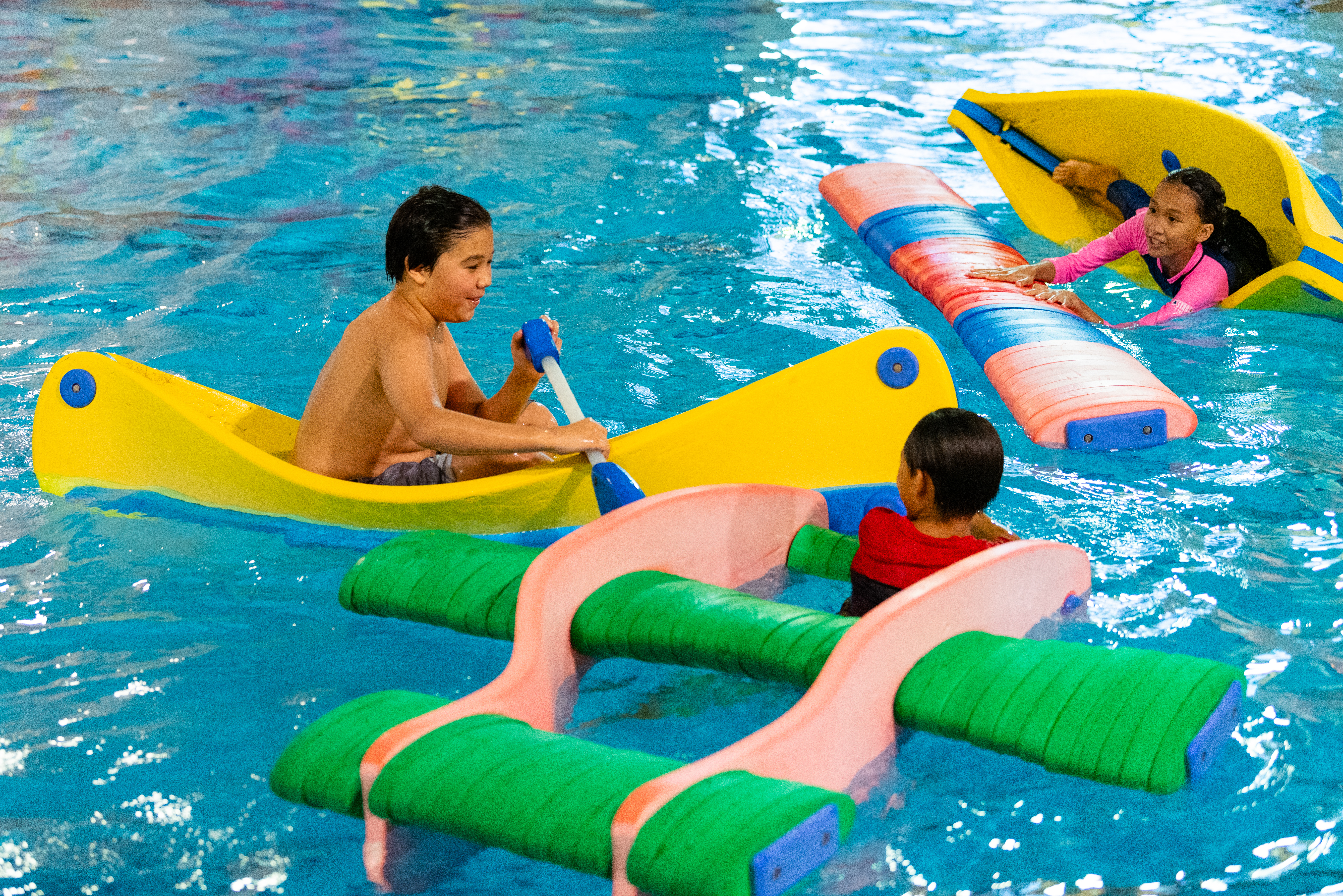 Teens play in the pool at PRC.