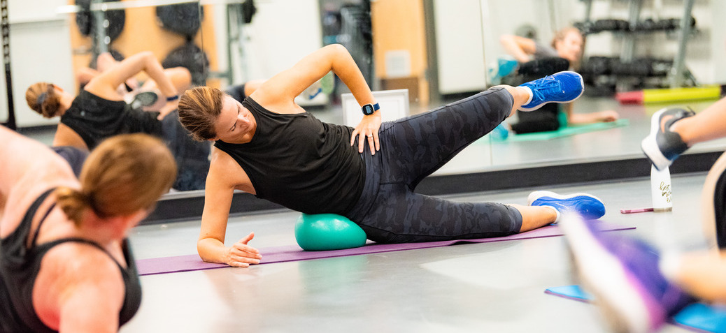 Indoor fitness class at Canyon Falls.