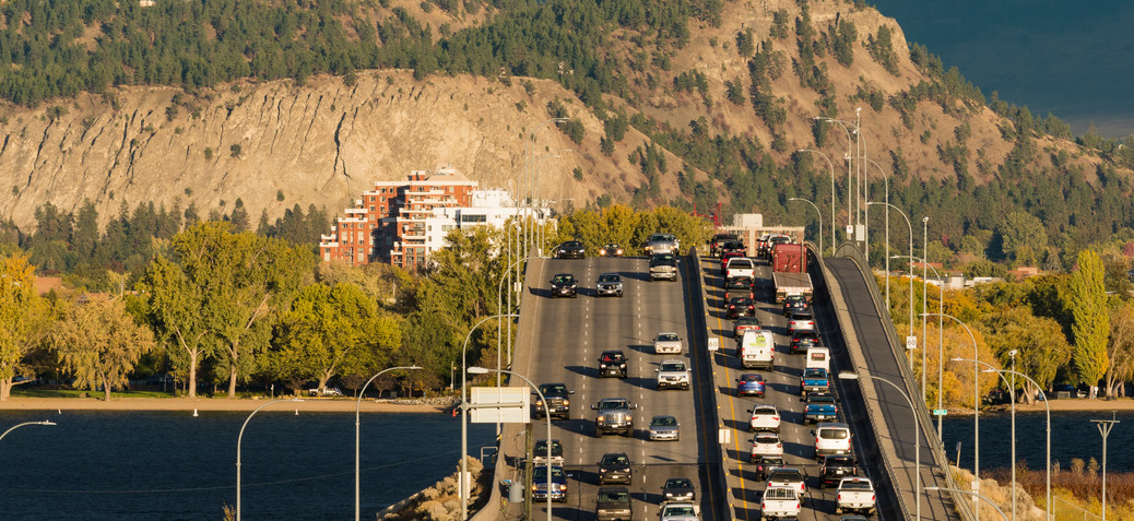 Traffic on the William R. Bennett Bridge