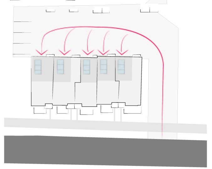 2040 OCP - Form and Character, figure 24, diagram example of rear parking