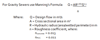 Gravity Sewers (Manning's Formula)