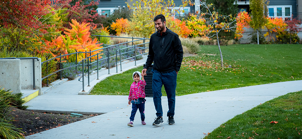 Dad and Kid at Park