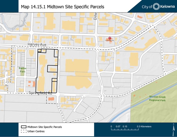 Zoning Bylaw - Map 14.15.1 Midtown site specific parcels map