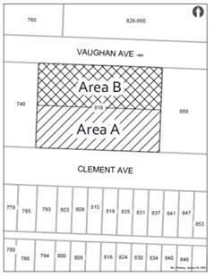 Zoning Bylaw - Map 14.15a - Clement Ave Area A and Vaughan Ave Area B