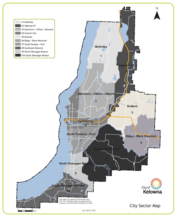 Zoning Bylaw - Map of City sectors