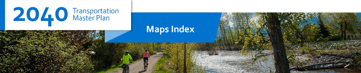 2040 TMP - Maps Index, image of people biking in Kelowna down a path