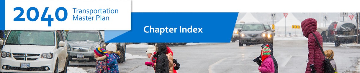 2040 TMP Chapter Index, header, image of winter crosswalk