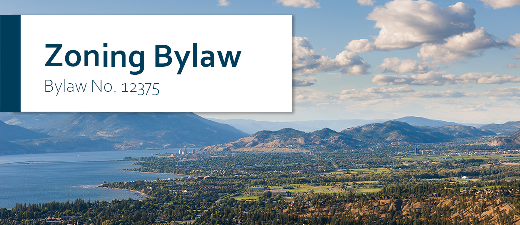 Zoning Bylaw - Landing Page - Section image, aerial image of kelowna