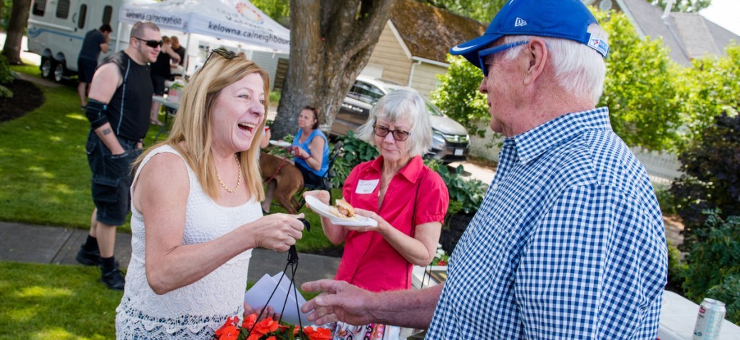 Neighbours interact at a Block Party