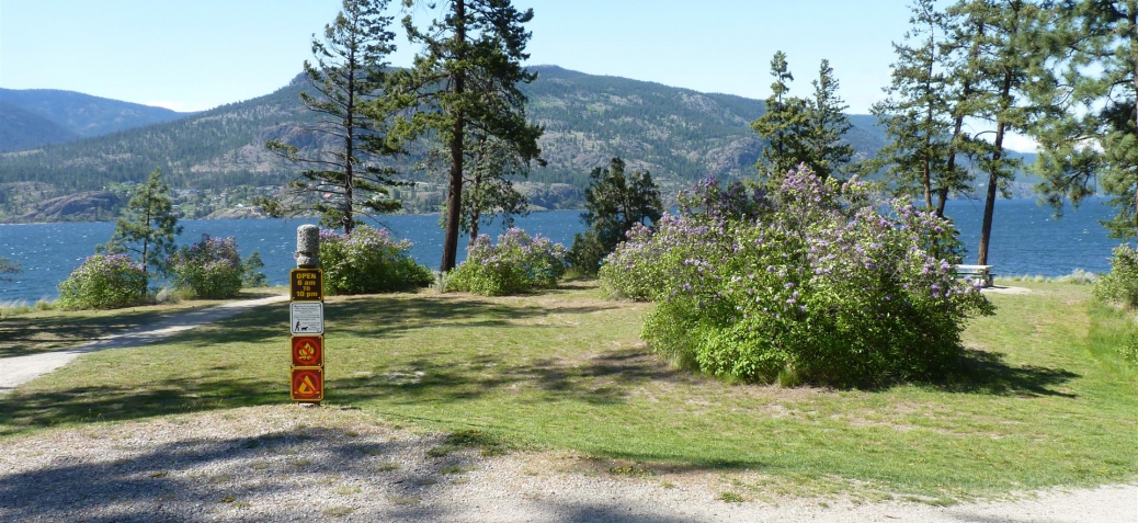 Knox Mountain Park along the trail during the spring