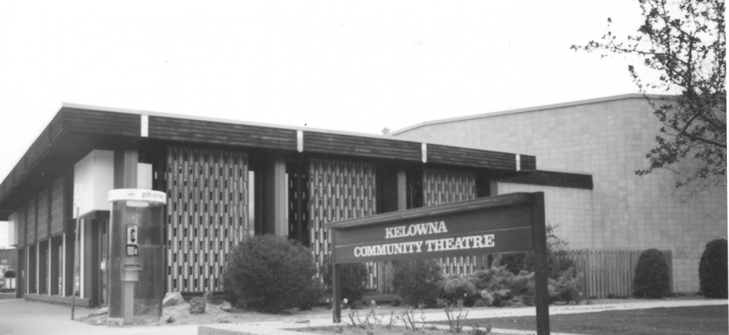 A photo of the exterior of Kelowna Community Theatre, circa 1962