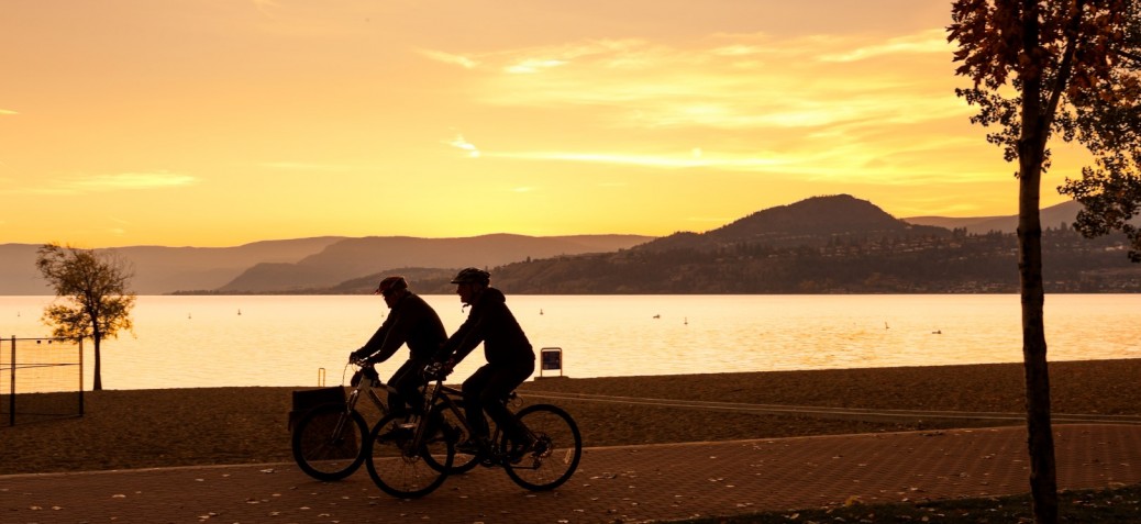 Fall evening bike ride in Kelowna