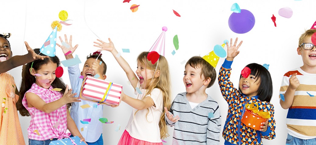 Kids at a birthday party Kids at a birthday party