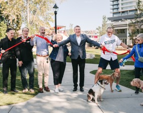 City Park Dog Run ribbon cutting 