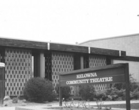 A photo of the exterior of Kelowna Community Theatre, circa 1962