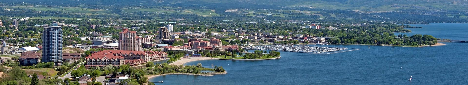 Aerial view of downtown Kelowna